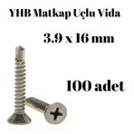 Yhb 3,9x16 cm 100'lü Paket Matkap Uçlu Vida