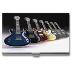 YHEGBFD Metal Kartvizit Kılıfı,Elektrik Gitar Baskı Kartvizitlik,Kartvizitlik Kutusu,Erkekler ve Kadınlar için ince Kartvizit Kılıfı, simli, One Size, Modern