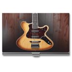 YHEGBFD Metal Kartvizit Kılıfı,Gitar Müzik Aleti Baskı Kartvizitlik, Kartvizitlik Kutusu, Erkekler ve Kadınlar için ince Kartvizit Kılıfı, simli, One Size, Modern