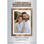 yhfoto 1 Adet 10x15 Çerçeve Ahşap-Beyaz Şeritli Çerçeve Mdf Çerçeve Pvc'li Fotoğraf Kahverengi 100 x 150