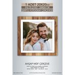 yhfoto 1 Adet 20x20 Çerçeve Ahşap Beyaz Şeritli Fotoğraf Mdf Çerçeve Kare Çerçeve Kahverengi 20 x 20
