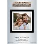 yhfoto 1 Adet 30x30 Çerçeve Siyah-Beyaz Şeritli Fotoğraf Mdf Çerçeve Kare Çerçeve Siyah 300 x 300
