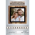 yhfoto 10 Adet 15x15 Çerçeve Ahşap-Siyah Şeritli Fotoğraf Mdf Çerçeve Kare Çerçeve Kahverengi-Çok Renkli 15 x 15