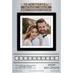 yhfoto 10 Adet 15x15 Çerçeve Siyah-Beyaz Şeritli Fotoğraf Mdf Çerçeve Kare Çerçeve Siyah 15 x 15