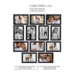 yhfoto 12 Adet 30x40 Çerçeve - Siyah Çerçeve - Mdf A3 Çerçeve - Çoklu Fotoğraf Çerçeve