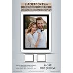 yhfoto 2 Adet 10x15 Çerçeve Beyaz Siyah Şeritli Çerçeve Mdf Çerçeve Pvc'li Fotoğraf Renksiz 10 x 15