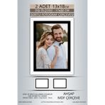 yhfoto 2 Adet 13x18 Çerçeve Beyaz Siyah Şeritli Çerçeve Mdf Çerçeve Pvc'li Fotoğraf Renksiz 13 x 18