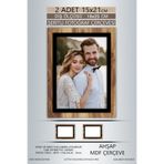 yhfoto 2 Adet 15x21 Çerçeve Ahşap-Siyah Şeritli Çerçeve Mdf Çerçeve Pvc'li Fotoğraf Kahverengi-Çok Renkli 15 x 21