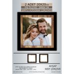 yhfoto 2 Adet 20x20 Çerçeve Siyah-Ahşap Şeritli Fotoğraf Mdf Çerçeve Kare Çerçeve Karışık 200 x 200