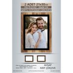 yhfoto 2 Adet 21x30 Çerçeve Ahşap-Siyah Şeritli Çerçeve A4 Çerçeve Pvc'li Diploma Kahverengi-Çok Renkli 210 x 312