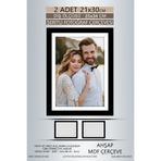 yhfoto 2 Adet 21x30 Çerçeve Siyah-Beyaz Şeritli Çerçeve A4 Çerçeve Pvc'li Diploma Siyah 210 x 312