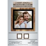 yhfoto 2 Adet 25x25 Çerçeve Ahşap-Siyah Şeritli Fotoğraf Mdf Çerçeve Kare Çerçeve Kahverengi-Çok Renkli 250 x 250