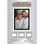yhfoto 3 Adet 10x15 Çerçeve Beyaz Siyah Şeritli Çerçeve Mdf Çerçeve Pvc'li Fotoğraf Renksiz 10 x 15