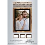 yhfoto 3 Adet 13x18 Çerçeve Ahşap-Siyah Şeritli Çerçeve Mdf Çerçeve Pvc'li Fotoğraf Kahverengi-Çok Renkli 130 x 180