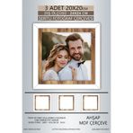 yhfoto 3 Adet 20x20 Çerçeve Beyaz Ahşap Şeritli Fotoğraf Mdf Çerçeve Kare Çerçeve Çok Renkli 20 x 20