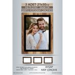 yhfoto 3 Adet 21x30 Çerçeve - Ahşap-Siyah Şeritli Çerçeve - A4 Çerçeve - Pvc'li Diploma Çerçevesi