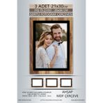 yhfoto 3 Adet 21x30 Çerçeve Ahşap-Siyah Şeritli Çerçeve A4 Çerçeve Pvc'li Diploma Kahverengi-Çok Renkli 20 x 30