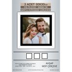 yhfoto 3 Adet 30x30 Çerçeve Beyaz Siyah Şeritli Fotoğraf Mdf Çerçeve Kare Çerçeve Renksiz 300 x 300