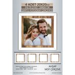 yhfoto 4 Adet 20x20 Çerçeve Beyaz Ahşap Şeritli Fotoğraf Mdf Çerçeve Kare Çerçeve Çok Renkli 200 x 200