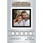 yhfoto 5 Adet 10x10 Çerçeve Beyaz Siyah Şeritli Fotoğraf Mdf Çerçeve Kare Çerçeve Renksiz 100 x 100