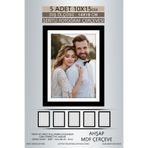 yhfoto 5 Adet 10x15 Çerçeve Siyah-Beyaz Şeritli Çerçeve Mdf Çerçeve Pvc'li Fotoğraf Siyah 100 x 150