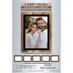 yhfoto 5 Adet 13x18 Çerçeve Ahşap-Siyah Şeritli Çerçeve Mdf Çerçeve Pvc'li Fotoğraf Kahverengi-Çok Renkli 13 x 18