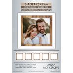 yhfoto 5 Adet 25x25 Çerçeve Beyaz Ahşap Şeritli Fotoğraf Mdf Çerçeve Kare Çerçeve Çok Renkli 250 x 250