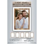 yhfoto 5 Adet 30x40 Çerçeve Beyaz Ahşap Şeritli Çerçeve Mdf A3 Çerçeve Pvc'li Çerçeve Çok Renkli 30 x 40