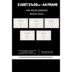 yhfoto 5 Adet A4 Çerçeve Beyaz Pvcli 21x30 Sertifika Için Çerçeve Diploma Için Çerçeve Belge Için Çerçeve