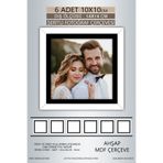 yhfoto 6 Adet 10x10 Çerçeve Beyaz Siyah Şeritli Fotoğraf Mdf Çerçeve Kare Çerçeve Renksiz 100 x 100