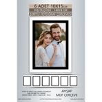 yhfoto 6 Adet 10x15 Çerçeve Beyaz Siyah Şeritli Çerçeve Mdf Çerçeve Pvc'li Fotoğraf Renksiz 100 x 150