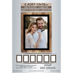 yhfoto 6 Adet 13x18 Çerçeve Ahşap-Siyah Şeritli Çerçeve Mdf Çerçeve Pvc'li Fotoğraf Kahverengi-Çok Renkli 130 x 180