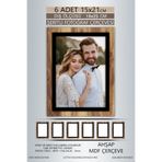 yhfoto 6 Adet 15x21 Çerçeve Ahşap-Siyah Şeritli Çerçeve Mdf Çerçeve Pvc'li Fotoğraf Kahverengi-Çok Renkli 150 x 210