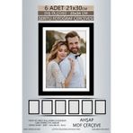 yhfoto 6 Adet 21x30 Çerçeve Siyah-Beyaz Şeritli Çerçeve A4 Çerçeve Pvc'li Diploma Siyah 20 x 30