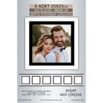 yhfoto 6 Adet 25x25 Çerçeve Beyaz Siyah Şeritli Fotoğraf Mdf Çerçeve Kare Çerçeve Renksiz 250 x 250
