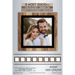 yhfoto 8 Adet 30x30 Çerçeve Ahşap-Siyah Şeritli Fotoğraf Mdf Çerçeve Kare Çerçeve Kahverengi-Çok Renkli 300 x 300