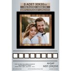 yhfoto 8 Adet 30x30 Çerçeve Siyah-Ahşap Şeritli Fotoğraf Mdf Çerçeve Kare Çerçeve Karışık 300 x 300