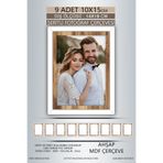 yhfoto 9 Adet 10x15 Çerçeve Beyaz Ahşap Şeritli Çerçeve Mdf Çerçeve Pvc'li Fotoğraf Çok Renkli 10 x 15