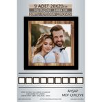 yhfoto 9 Adet 20x20 Çerçeve Siyah-Ahşap Şeritli Fotoğraf Mdf Çerçeve Kare Çerçeve Karışık 200 x 200