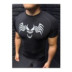 YHM Erkek Compression Tshirt – Venom Desenli Siyah Sporcu Tişört Fitness Giyim