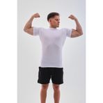 YHM Erkek Spor Tişört Compression Slim Fit Süper Esnek Body Beyaz