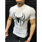Yhm Kısa Kollu Compression T-Shirt Fit Spor Tam Beden Erkek Tişört Beyaz Spiderman