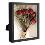 YHNDECO 3D resim çerçevesi, 15 x 20 cm, derin ahşap obje çerçevesi, 3D doldurmak için, resim çerçevesi, derin kutu, cam panelli, duvar veya masaüstü için, aile hatıra hediyeleri (siyah)