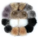 YHNMMNO 16 adet suni kürk ponpon, 10 cm suni kürk ponpon, tilki kürkü, kabarık ponpon topu, kendin yap şapkalar, çantalar, eşarplar, ayakkabılar, anahtarlıklar, el işleri için