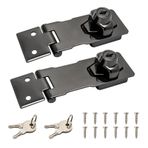 YHNMMNO 2 adet hırsızlık kilitlenebilir, güvenlik kapanı tokası, 2,5 inç 3 inç (7,5 cm) kapı kilidi, kilitli kilit, kapı dolabı, depo kapısı, sandık, mobilya (siyah)