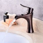 YHSGY B07TZKH7P1 Altın Siyah Yağ Fırçalı Pirinç Lavabo Bataryası