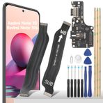 YHX-OU Xiaomi Redmi Note 10S 4G M2101K7BG M2101K7BI M2101K7BI M2101K7BNY M2101K7BL için şarj soketi Dock Connector Port Charger şarj portu mikrofon Audio Jack Flex kablo + kurulum aleti