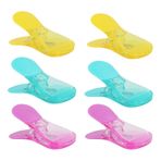 Yi Concept Plastik Buzdolabı Mıknatısı Klips Setleri, Mıknatıslı Ataşlar, Atıştırmalık Çanta Klipsleri, Çok Amaçlı Klipsler - 6'lı Set (Neon Renkler)
