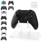 YIBEICO Universal Controller Holder and Headset Stand for Nintendo PS4 PS5 XBOX ONE SWITCH, Controller Stand Gaming Accessories，transparent Controller Display Stand (1-tier)