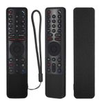 YiBiChin Protective Silicone Remote Case for Xiaomi XMRM-010 Bluetooth Voice Remote Control, Remote Cover Shockproof, Washable, Skin-Friendly, Anti-Lost with Loop (Black)